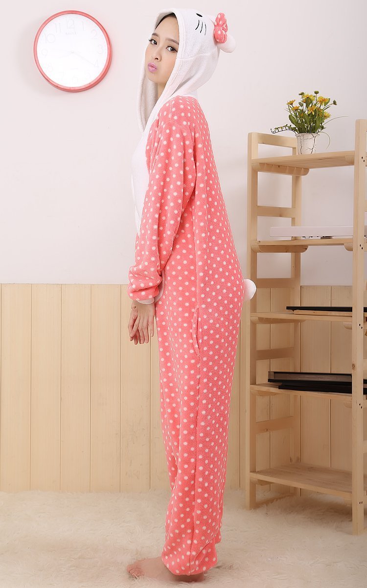 BuyHello Kitty Onesie Hoodie Animal Kigurumi Costume Pajamas Now Cheaper With 3 - 5 Days Ship - PajamasBuy