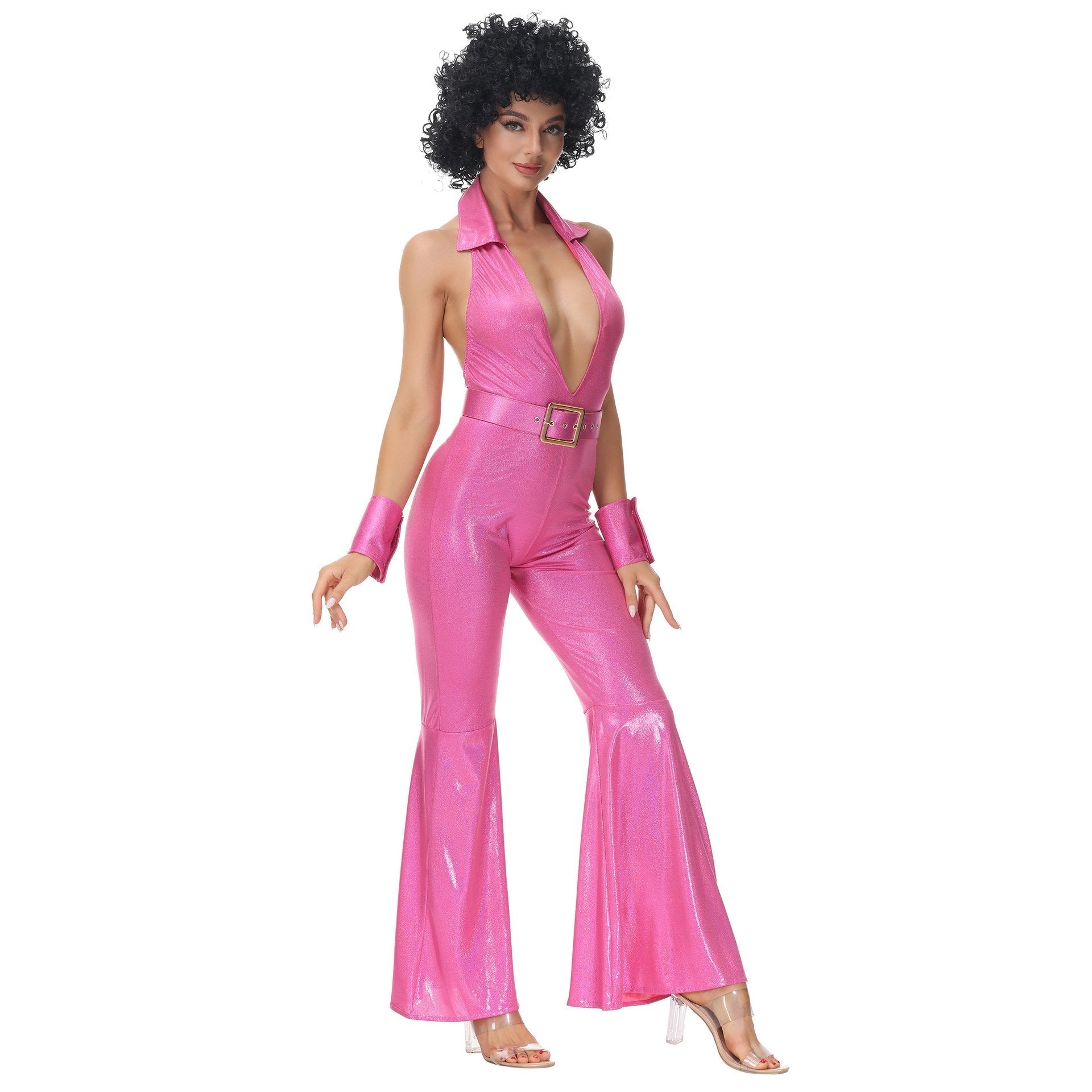 BuyHip Hop Rock Hippie 70s Costumes Fancy Dress Cosplay Halloween Outfit Jumpsuit Female Now Cheaper With 3 - 5 Days Ship - PajamasBuy