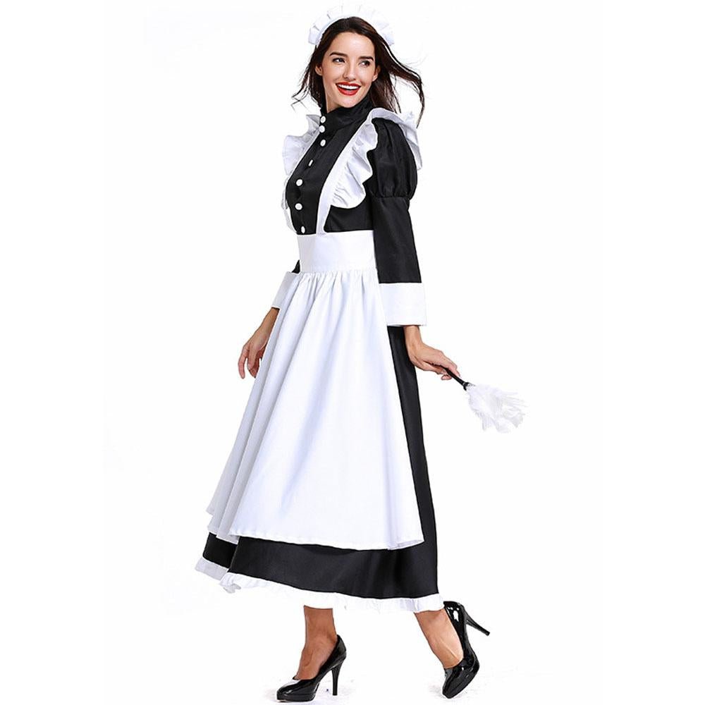 BuyHousekeeper French maid costume German maid costume black and white long skirt unisex Now Cheaper With 3 - 5 Days Ship - PajamasBuy