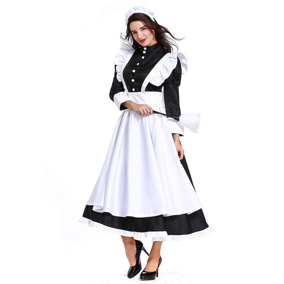 BuyHousekeeper French maid costume German maid costume black and white long skirt unisex Now Cheaper With 3 - 5 Days Ship - PajamasBuy