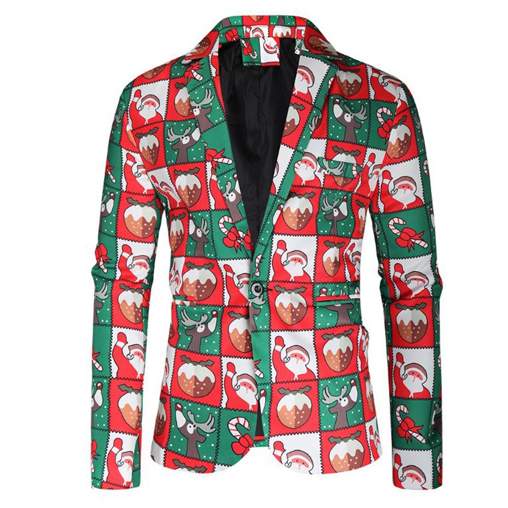 Christmas Black men's Blazer suits Santa 3D print Jackets