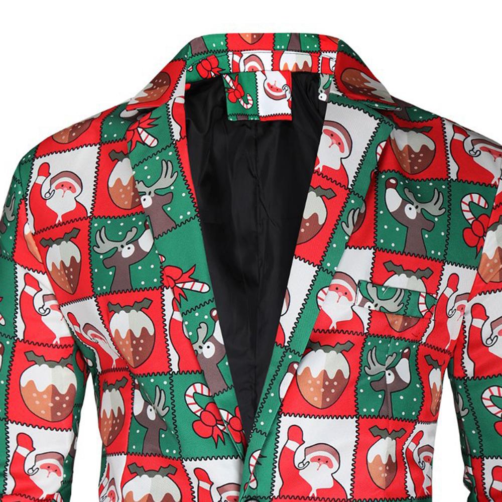 Christmas Black men's Blazer suits Santa 3D print Jackets