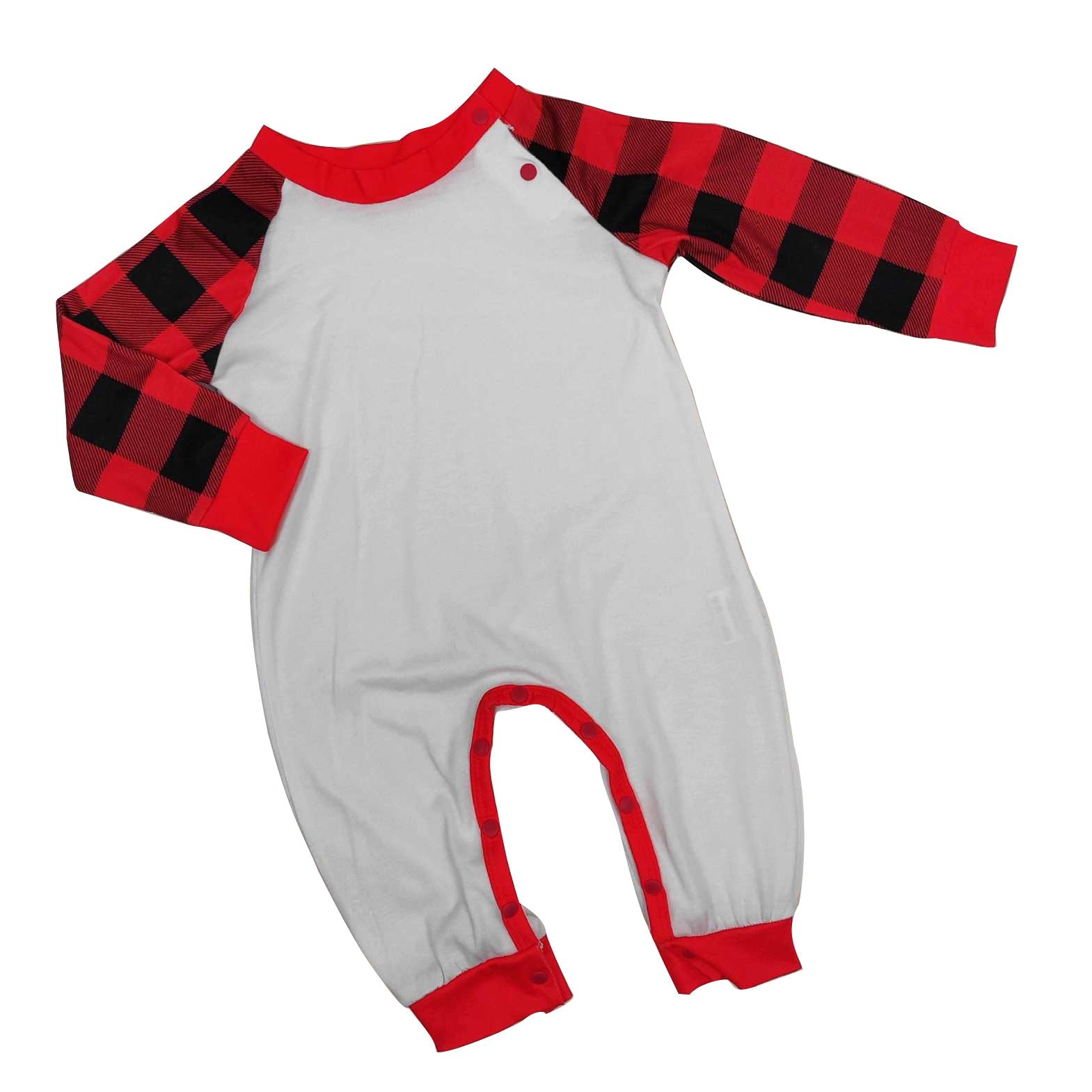 Solid Color Plaid Print Christmas Family Couples Matching Pajamas Party Sets