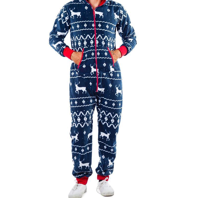 Christmas Pajamas Jumpsuit Humping Reindeer Elk Balls Hoodie for Men