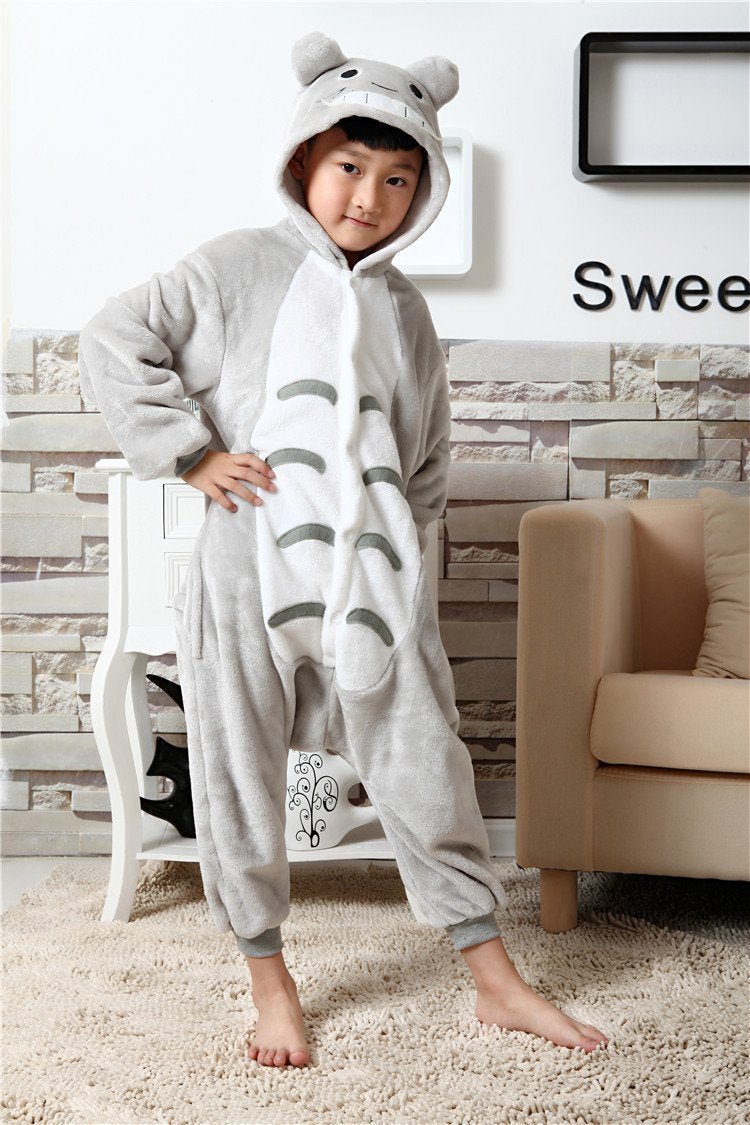 BuyKid Grey Totoro Kids Onesies Pajamas Winter Kigurumi Costume Now Cheaper With 3 - 5 Days Ship - PajamasBuy