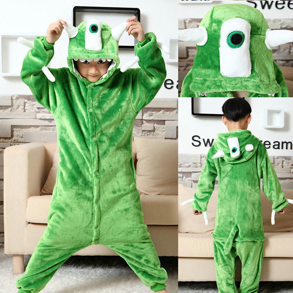 BuyKid Monster Inc Mike Wazowski Kigurumi Pajamas costume Onesie Now Cheaper With 3 - 5 Days Ship - PajamasBuy