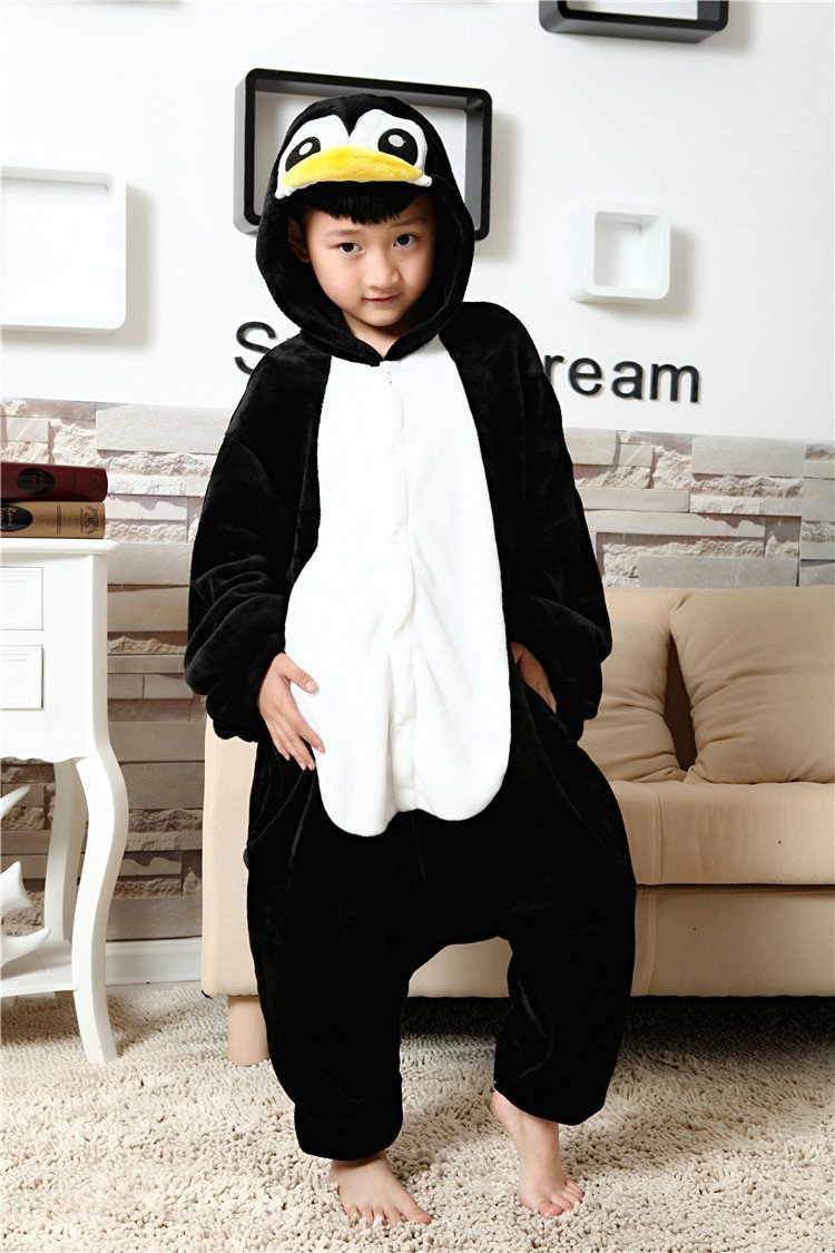 BuyKids Black Penguin Kigurumi Pajamas Animal Onesies costume Now Cheaper With 3 - 5 Days Ship - PajamasBuy