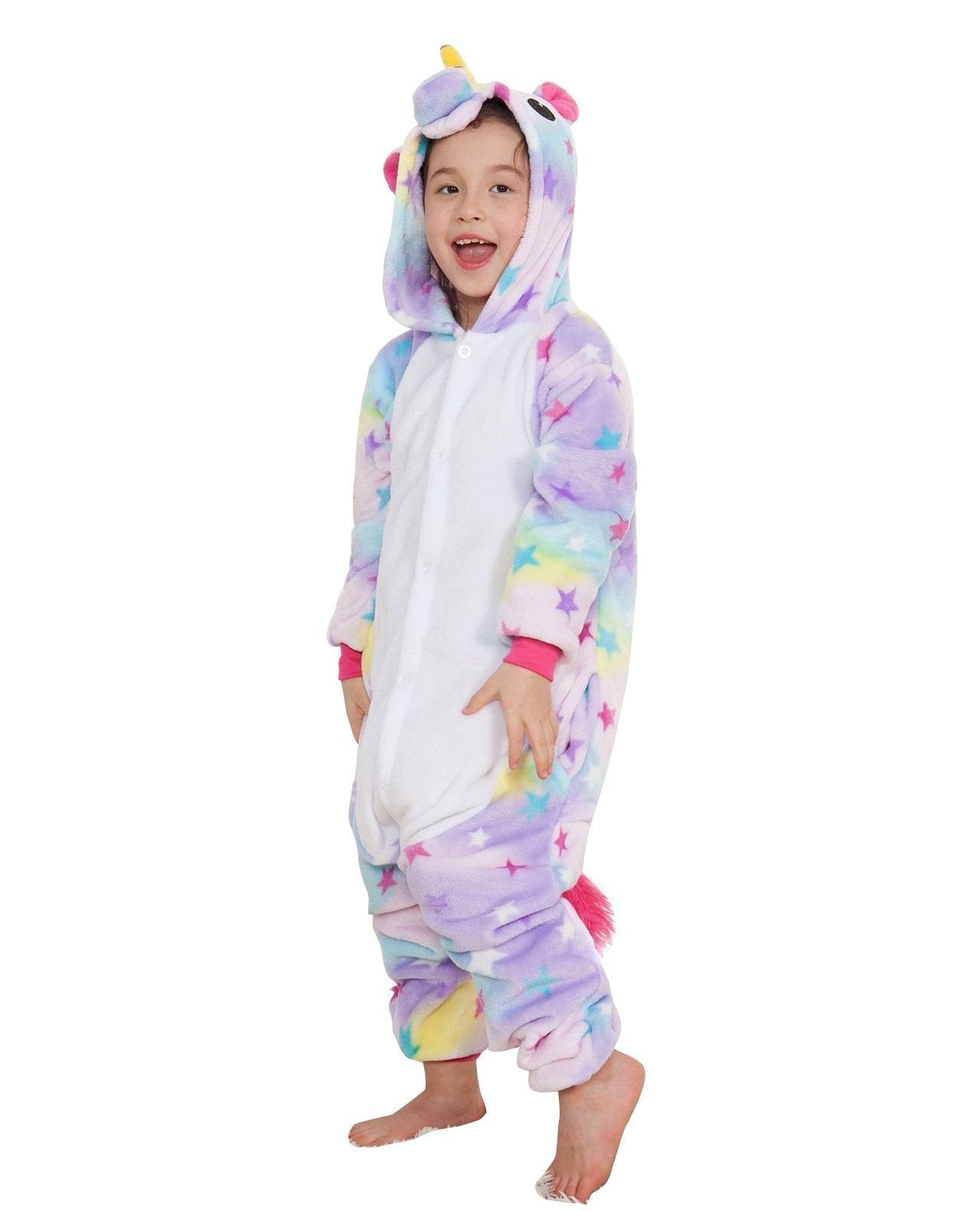 BuyKids Dreaming Star Print Unicorn Kigurumi Onesies Pajamas Now Cheaper With 3 - 5 Days Ship - PajamasBuy