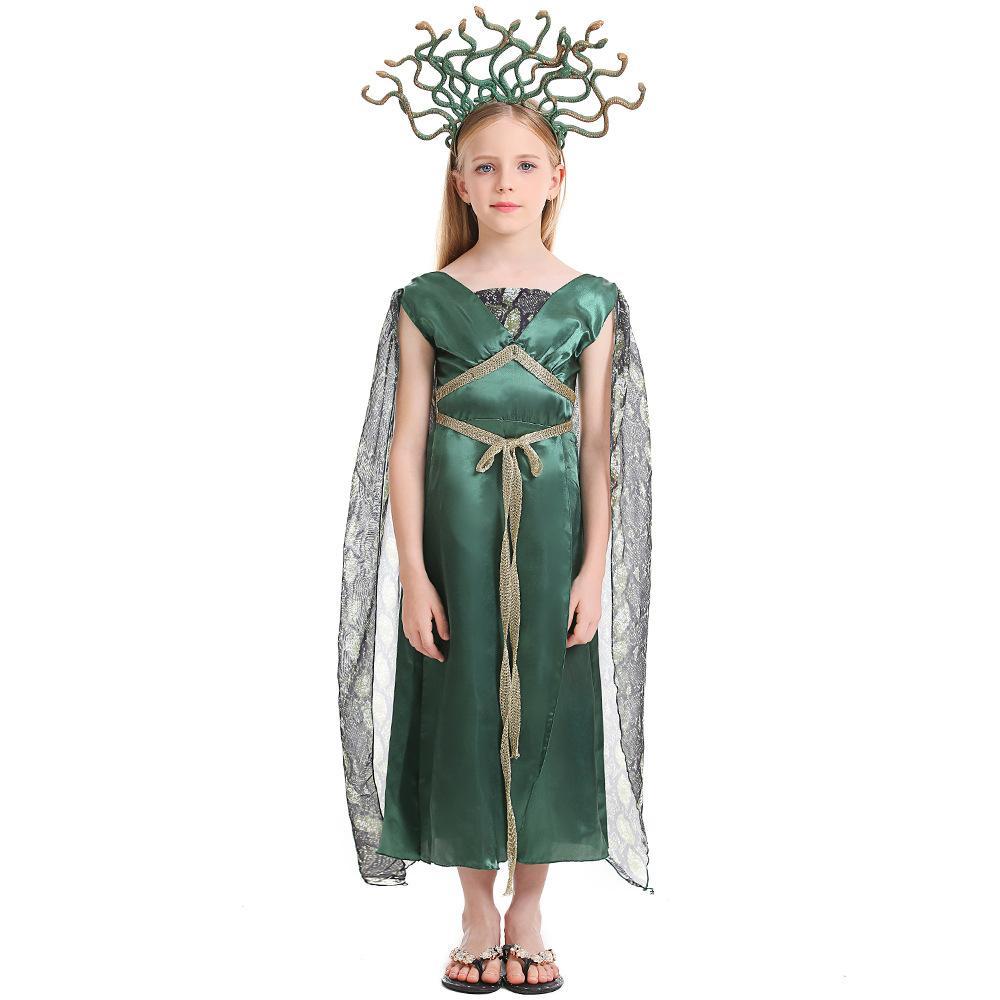 BuyKids Greek mythology blue Medusa Gorgon cosplay Halloween costume Now Cheaper With 3 - 5 Days Ship - PajamasBuy