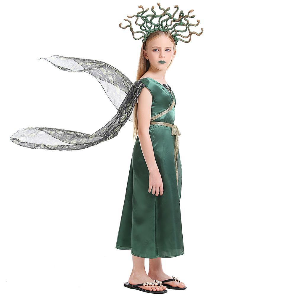 BuyKids Greek mythology blue Medusa Gorgon cosplay Halloween costume Now Cheaper With 3 - 5 Days Ship - PajamasBuy