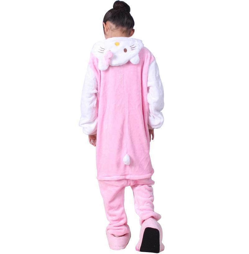 BuyKids Hello Kitty Cat Kigurumi Onesie Pajamas Flannel Costume Now Cheaper With 3 - 5 Days Ship - PajamasBuy