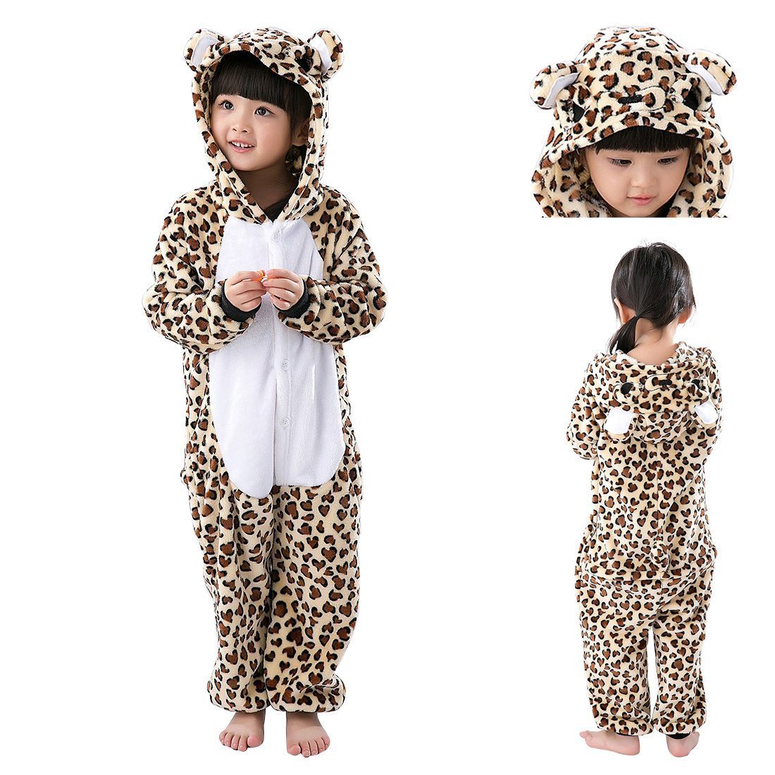 BuyKids Leopard Bear Onesies Animal Kigurumi Costume Pajamas Now Cheaper With 3 - 5 Days Ship - PajamasBuy