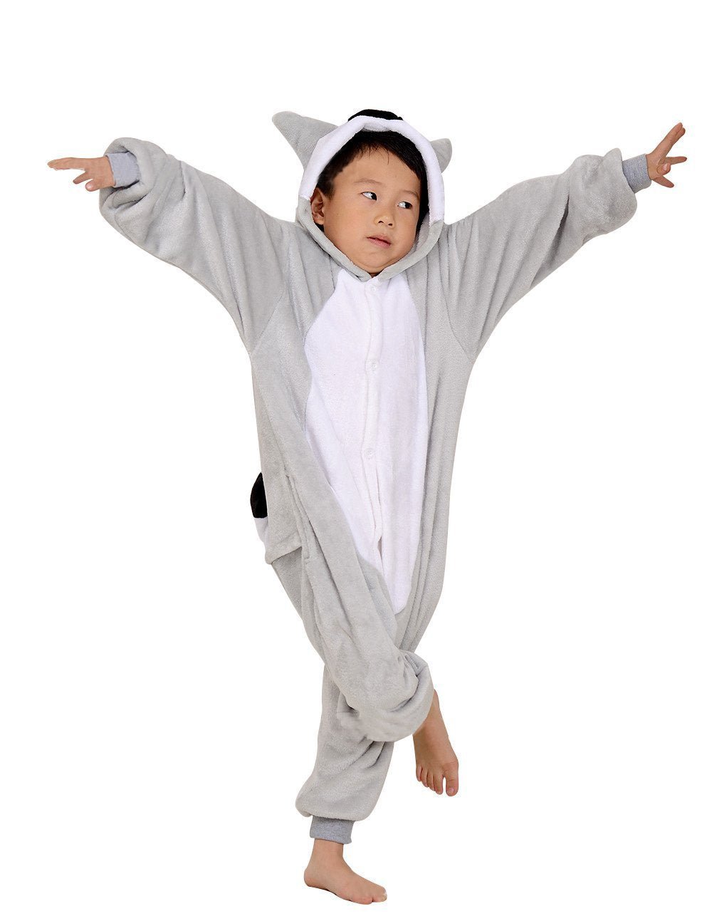 BuyKids Long Tail Lemur Kigurumi Pajamas Onesies Costume Now Cheaper With 3 - 5 Days Ship - PajamasBuy