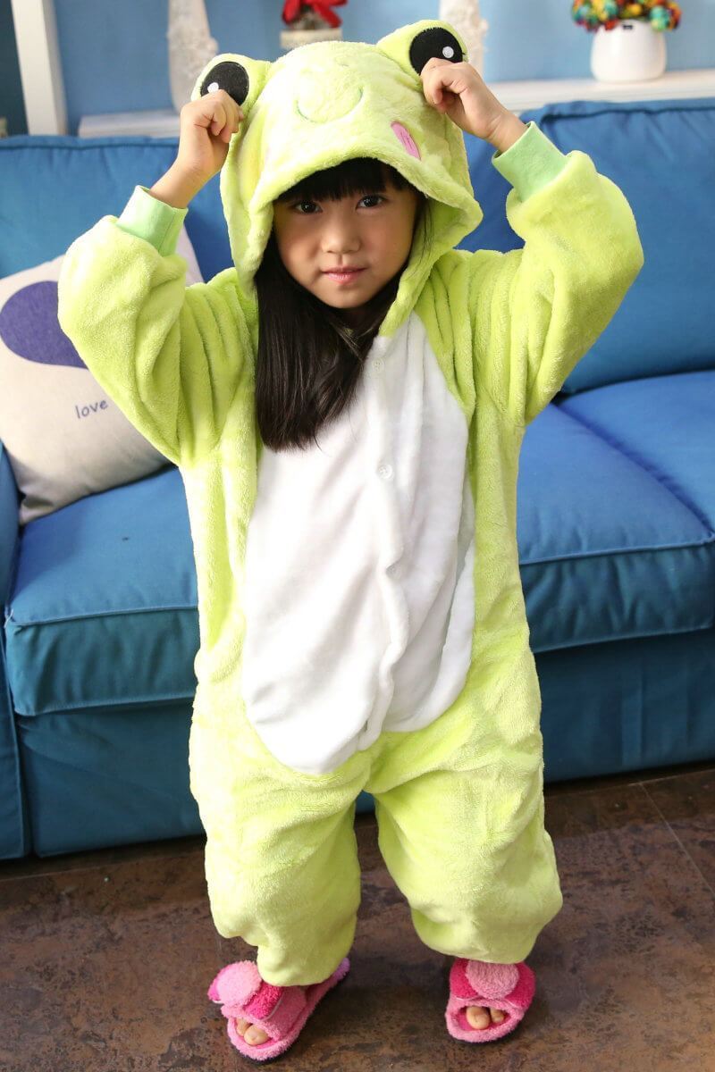 BuyKids Onesies Hoodie Frog Animal Pajamas Kigurumi Costume Now Cheaper With 3 - 5 Days Ship - PajamasBuy