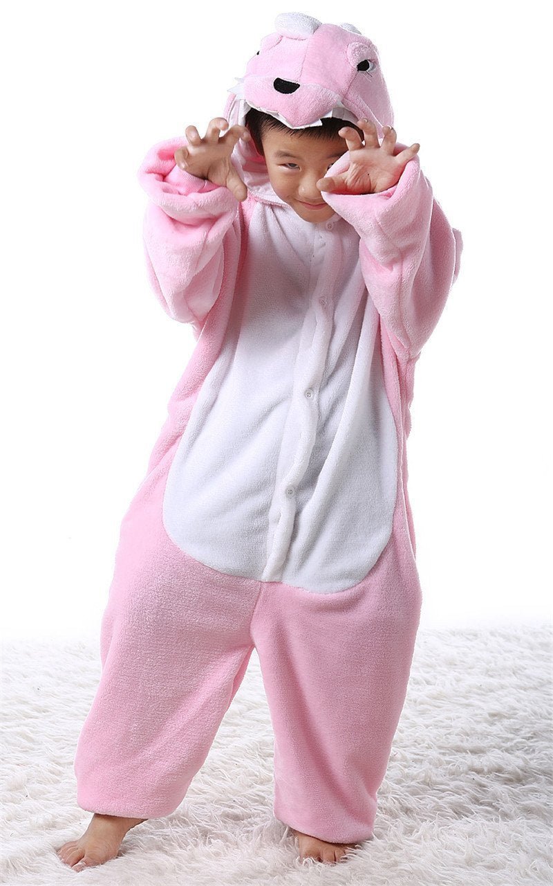 BuyKids Onesies Pink Dinosaur Animal Pajamas Kigurumi Costume Now Cheaper With 3 - 5 Days Ship - PajamasBuy