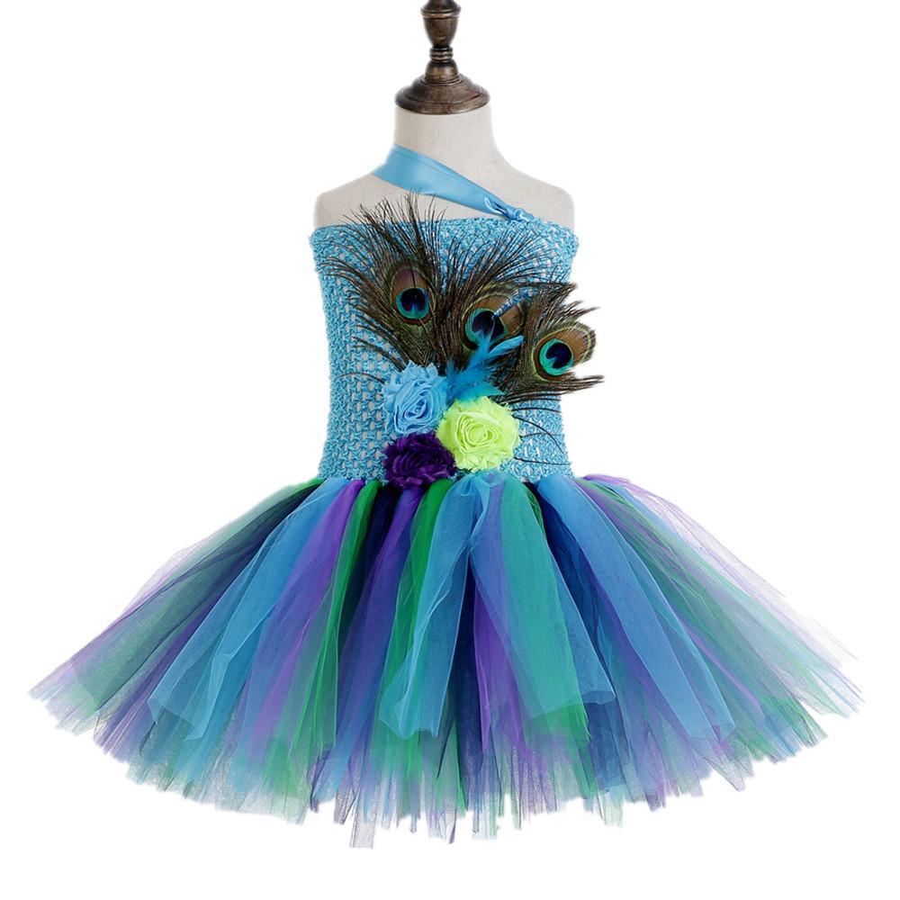 BuyKids Sequin Peacock Feather Costume Girls Easter Carnival Party Dress Now Cheaper With 3 - 5 Days Ship - PajamasBuy