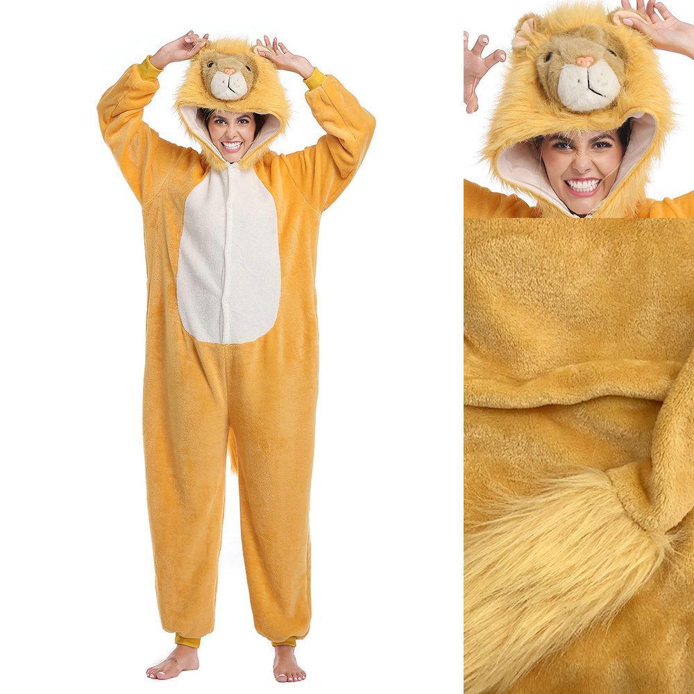 BuyLion Animal Kigurumi Onesies For Adult Costume Pajamas Now Cheaper With 3 - 5 Days Ship - PajamasBuy