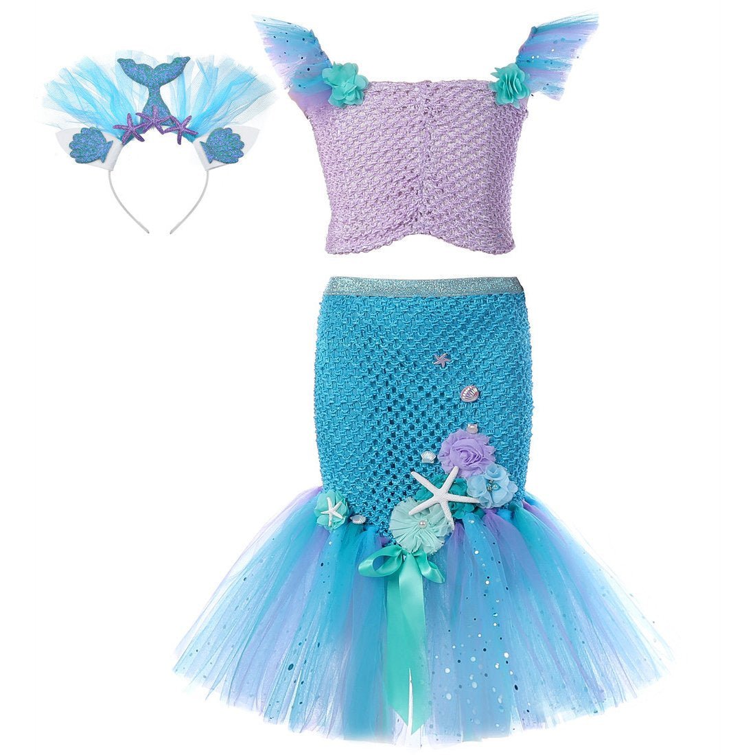 BuyMermaid Princess Costume Kids Girls Cosplay Party Tutu Dress Halloween Outfit Now Cheaper With 3 - 5 Days Ship - PajamasBuy