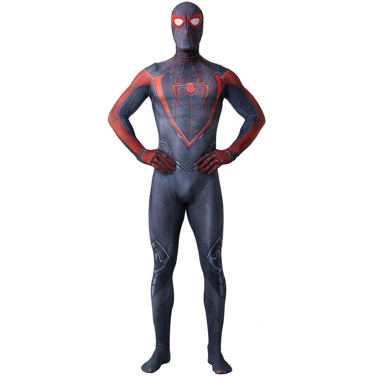 BuyMiles Morales Spider - Man 2 Black Cosplay Jumpsuit for Adults and Kids Now Cheaper With 3 - 5 Days Ship - PajamasBuy