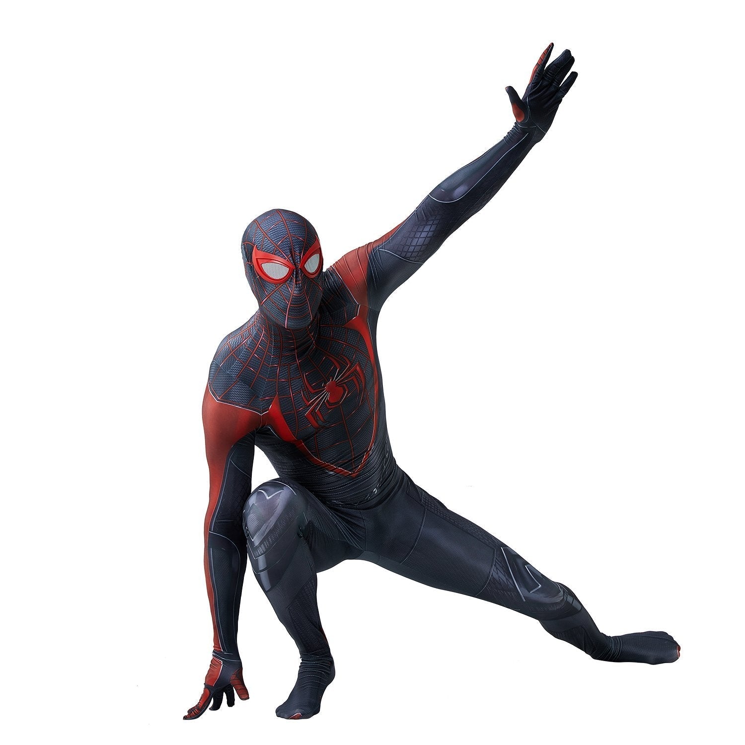 BuyMiles Morales Spider - Man 2 Black Cosplay Jumpsuit for Adults and Kids Now Cheaper With 3 - 5 Days Ship - PajamasBuy