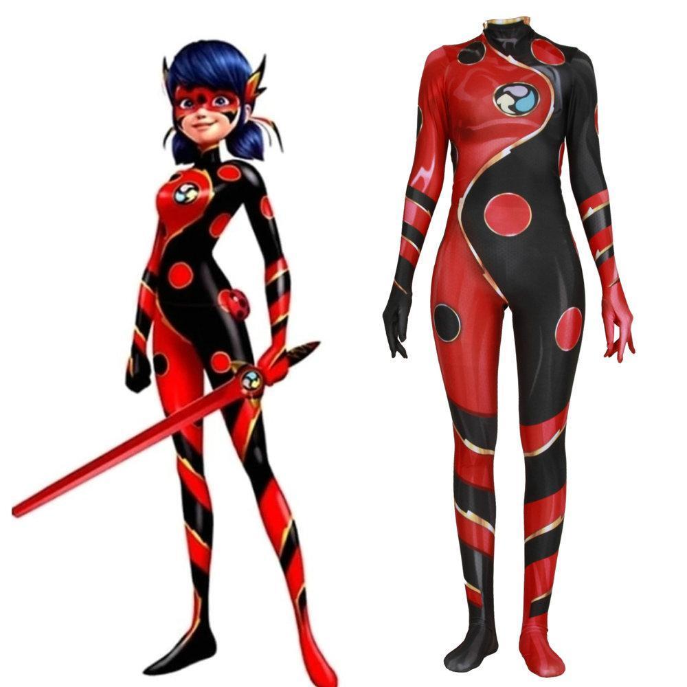 BuyMiraculous Ladybug Movie Jumpsuit Halloween Party Cosplay Costume for Adult Now Cheaper With 3 - 5 Days Ship - PajamasBuy