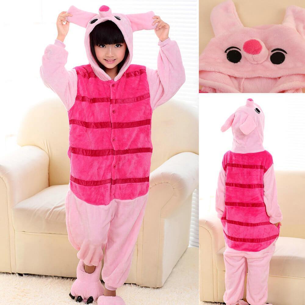 BuyPiglet Pink Pig Kids Onesies Hoodie Pajamas Kigurumi Costume Now Cheaper With 3 - 5 Days Ship - PajamasBuy