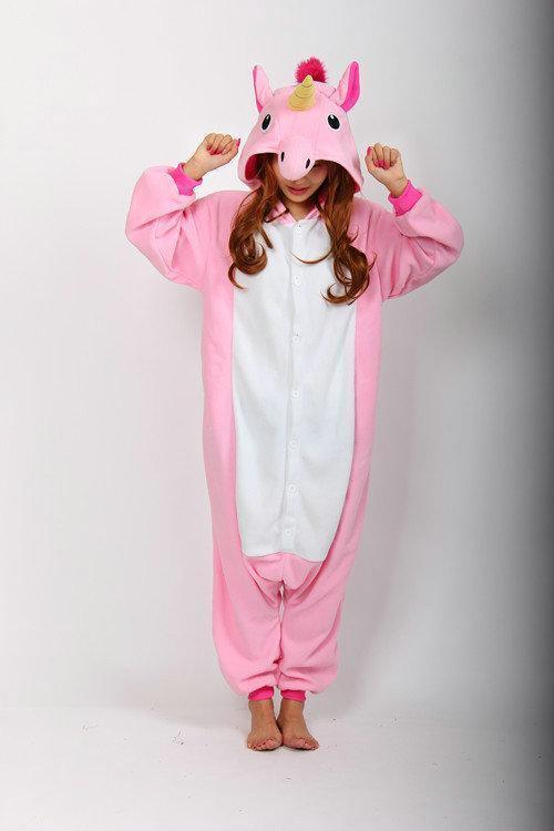 Pink Unicorn Onesies Kigurumi Adult Animal Costume Pajamas - Pajamasbuy