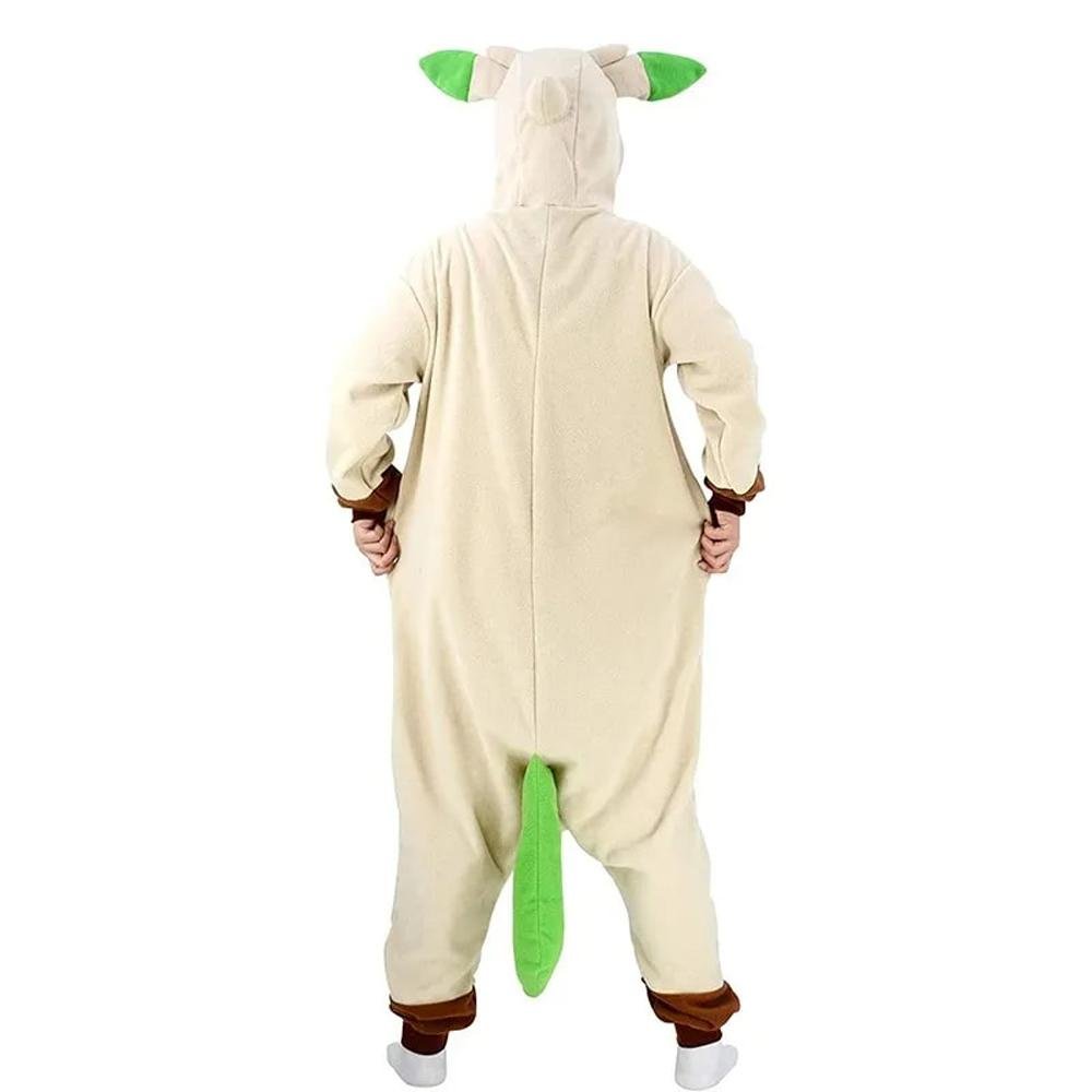 BuyPokémon Leafeon Kigurumi Onesies Costume Cozy Cartoon Fleece Pajamas Now Cheaper With 3 - 5 Days Ship - PajamasBuy