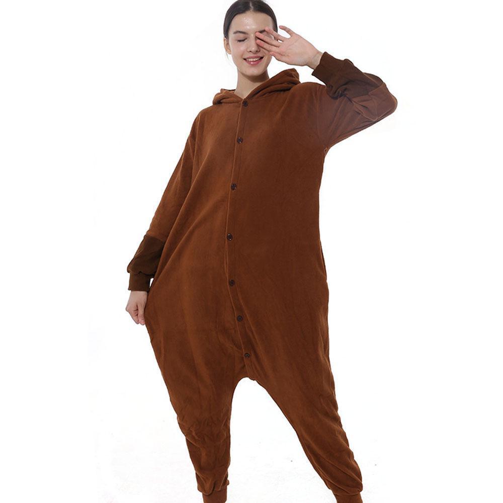 Pokemon Original Eevee Kigurumi Onesie Hoodie Costume Pajamas Brown Pajamas - Pajamasbuy