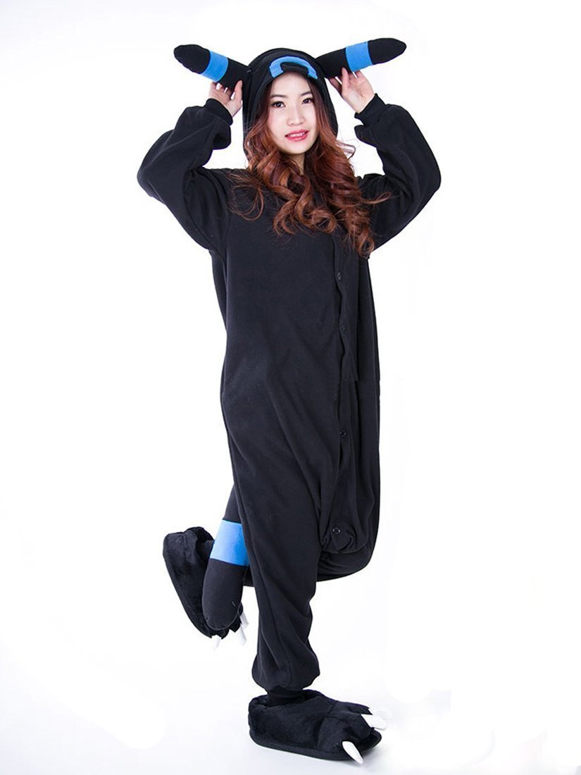 BuyPokemon Umbreon Eevee Kigurumi Onesie Hoodie Costume Pajamas Now Cheaper With 3 - 5 Days Ship - PajamasBuy