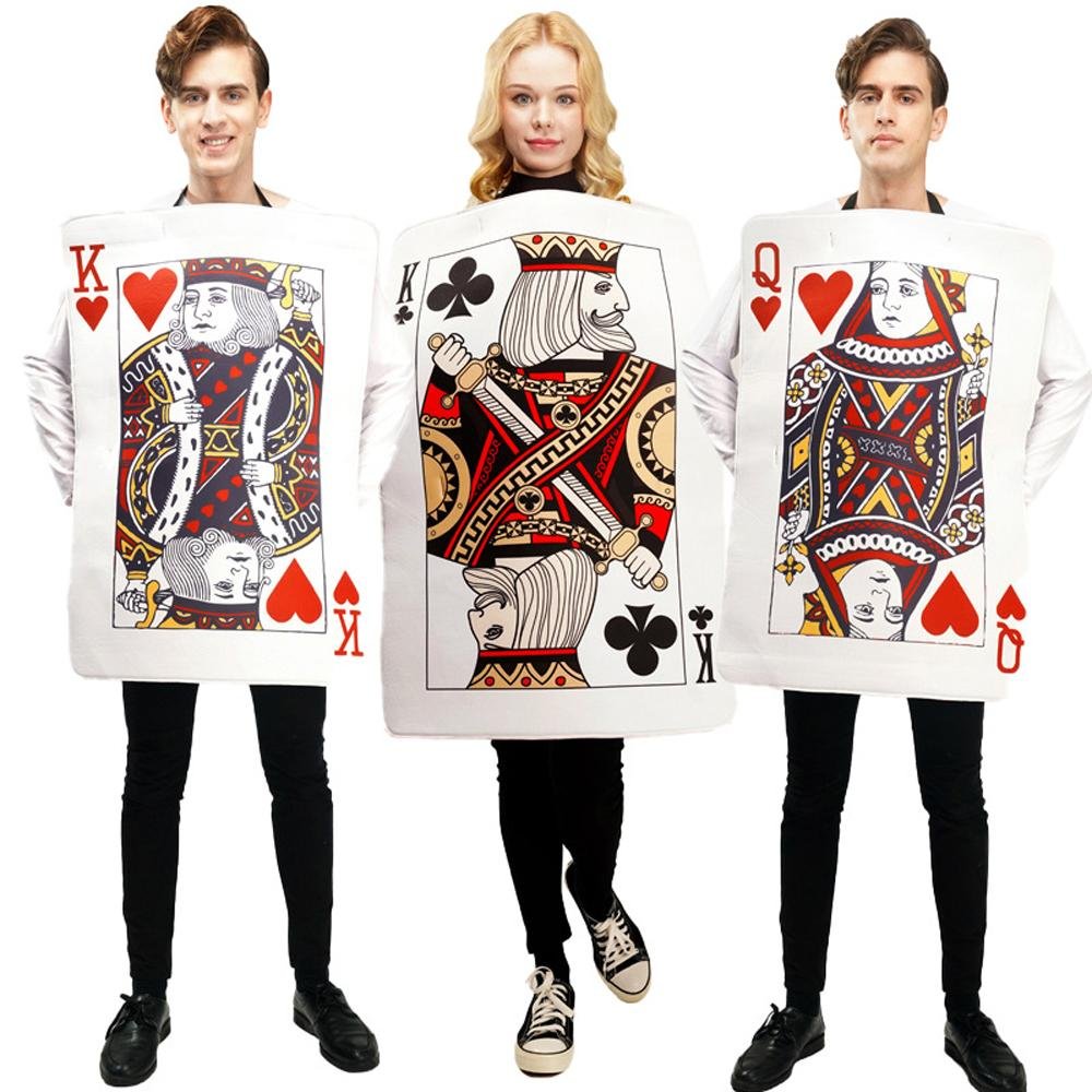 BuyPoker Couples Funny Queen Clubs King of Hearts Cosplay Costume Halloween Carnival Suit Now Cheaper With 3 - 5 Days Ship - PajamasBuy