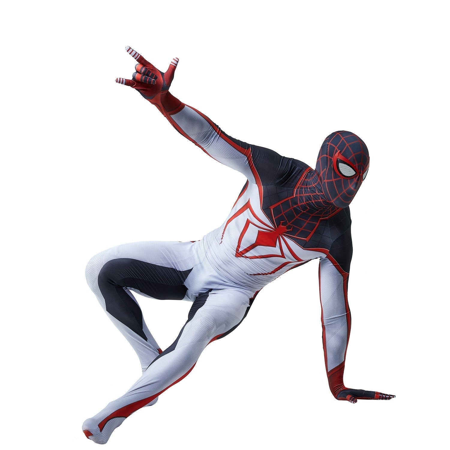 BuyPS5 Miles Morales Spider - Man Tight Jumpsuit Costume for Adults and Kids Now Cheaper With 3 - 5 Days Ship - PajamasBuy