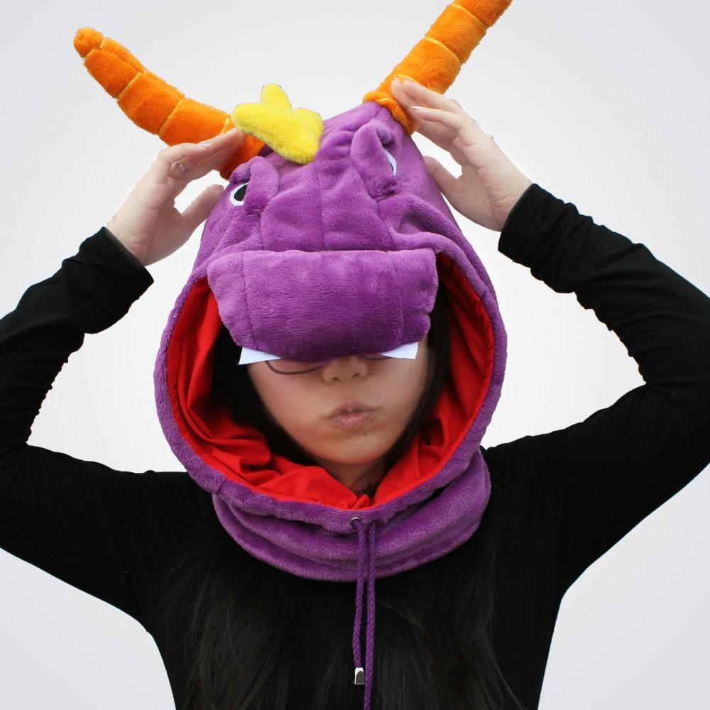 BuyPurple Royal Dragon Spyro The Dragon Kigurumi Neck warmer Hood Now Cheaper With 3 - 5 Days Ship - PajamasBuy