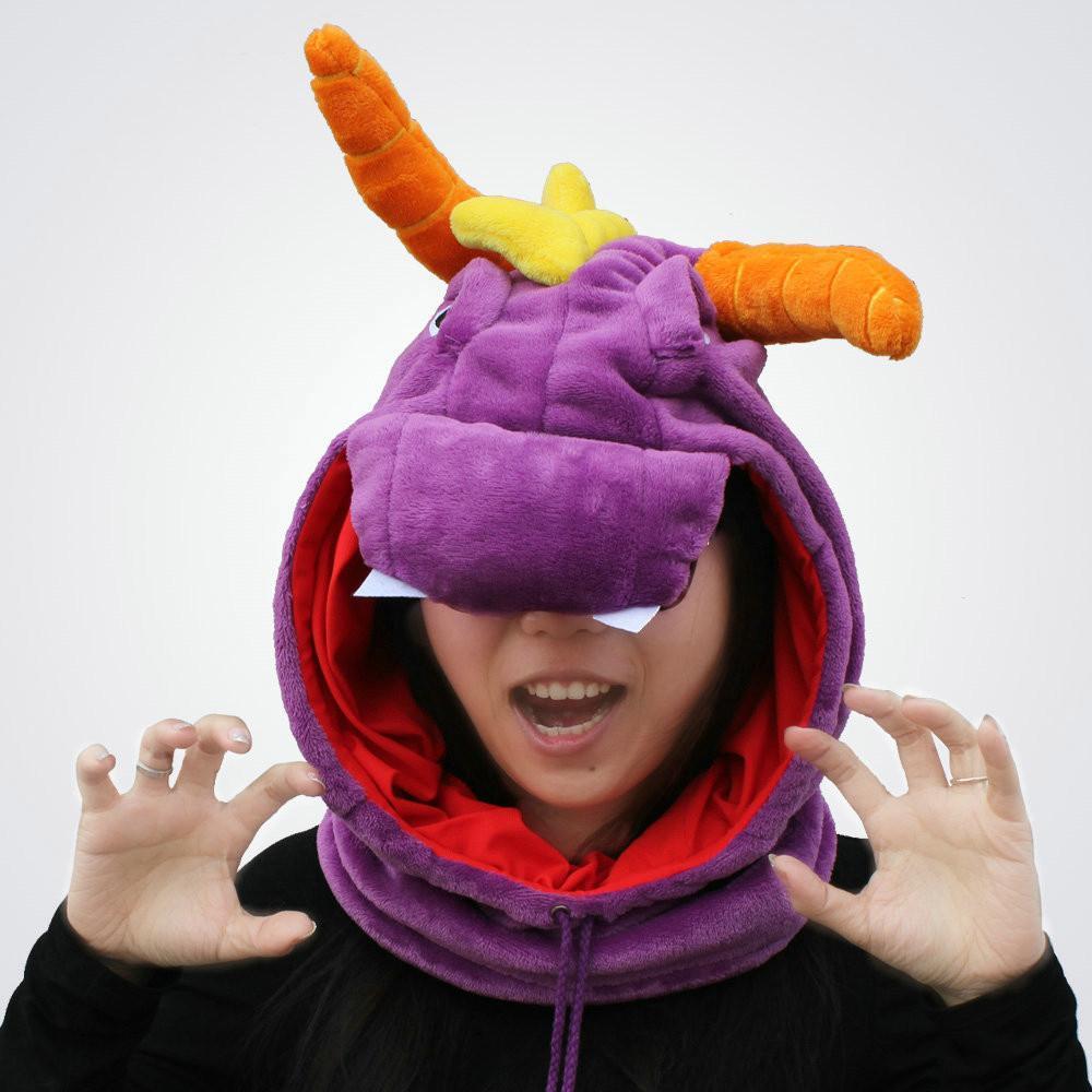 BuyPurple Royal Dragon Spyro The Dragon Kigurumi Neck warmer Hood Now Cheaper With 3 - 5 Days Ship - PajamasBuy