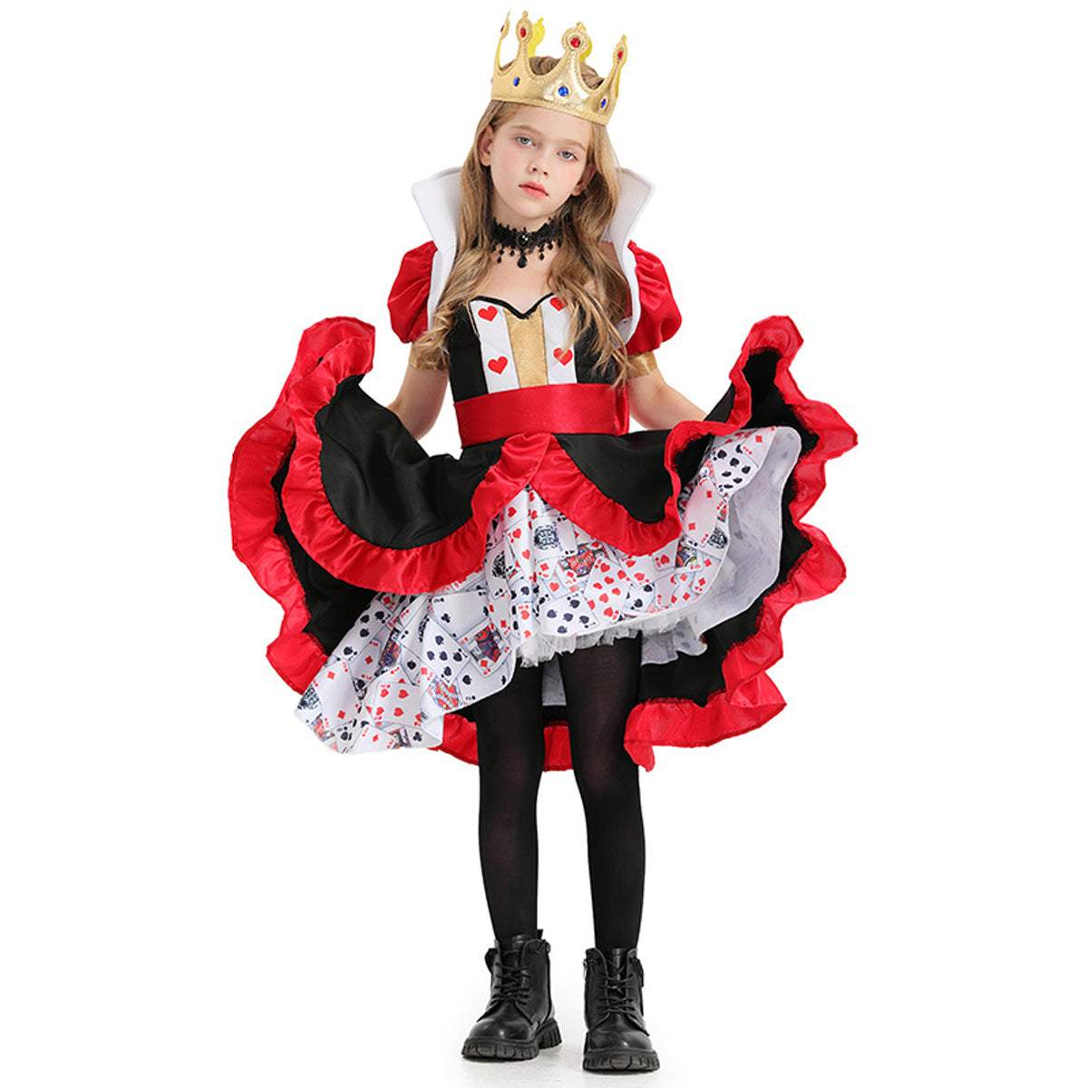 BuyQueen of Hearts Outfits Halloween Carnival Suit Cosplay Costume For Kids Now Cheaper With 3 - 5 Days Ship - PajamasBuy