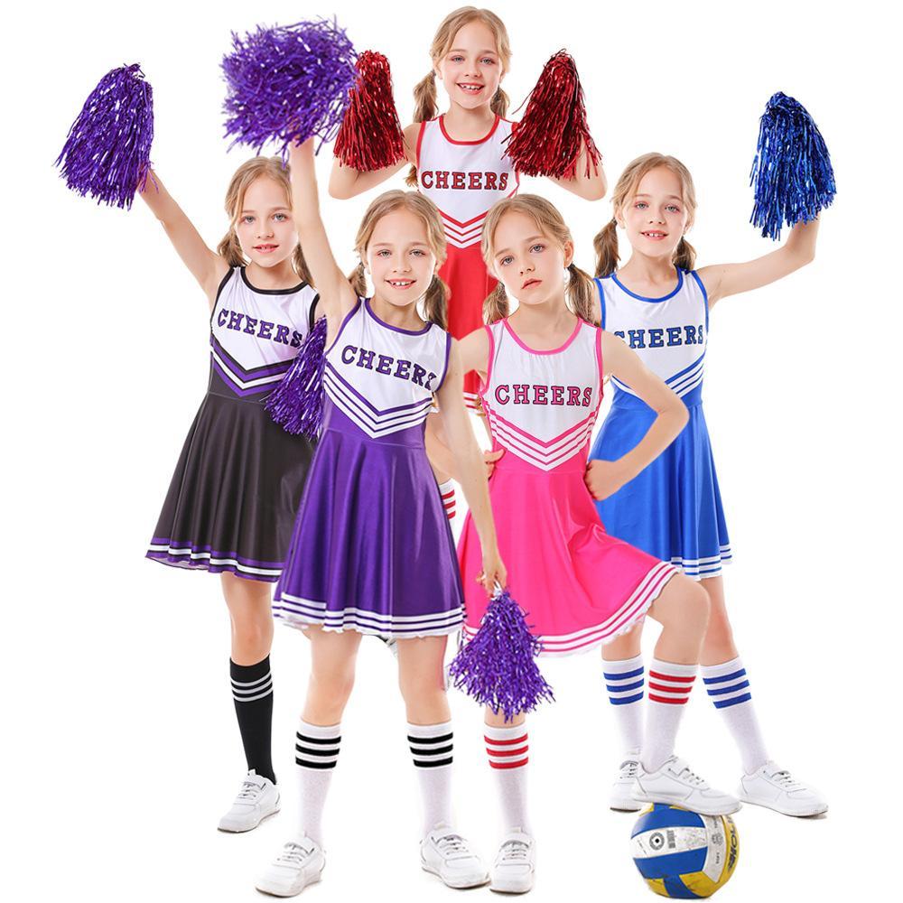 BuySchool Cheerleading Uniform Costume Cheerleader Party Dress Halloween Outfit Dress Up For Girls Now Cheaper With 3 - 5 Days Ship - PajamasBuy