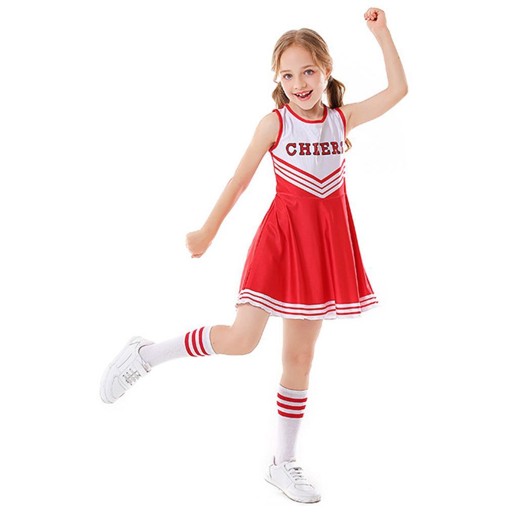 BuySchool Cheerleading Uniform Costume Cheerleader Party Dress Halloween Outfit Dress Up For Girls Now Cheaper With 3 - 5 Days Ship - PajamasBuy