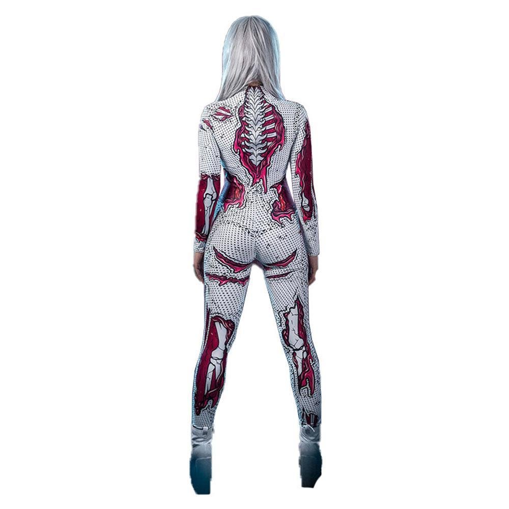 BuySkeleton Costumes Halloween Horror Zombie Cosplay Jumpsuit for Women's Carnival Bodysuit Adult Zentai Now Cheaper With 3 - 5 Days Ship - PajamasBuy