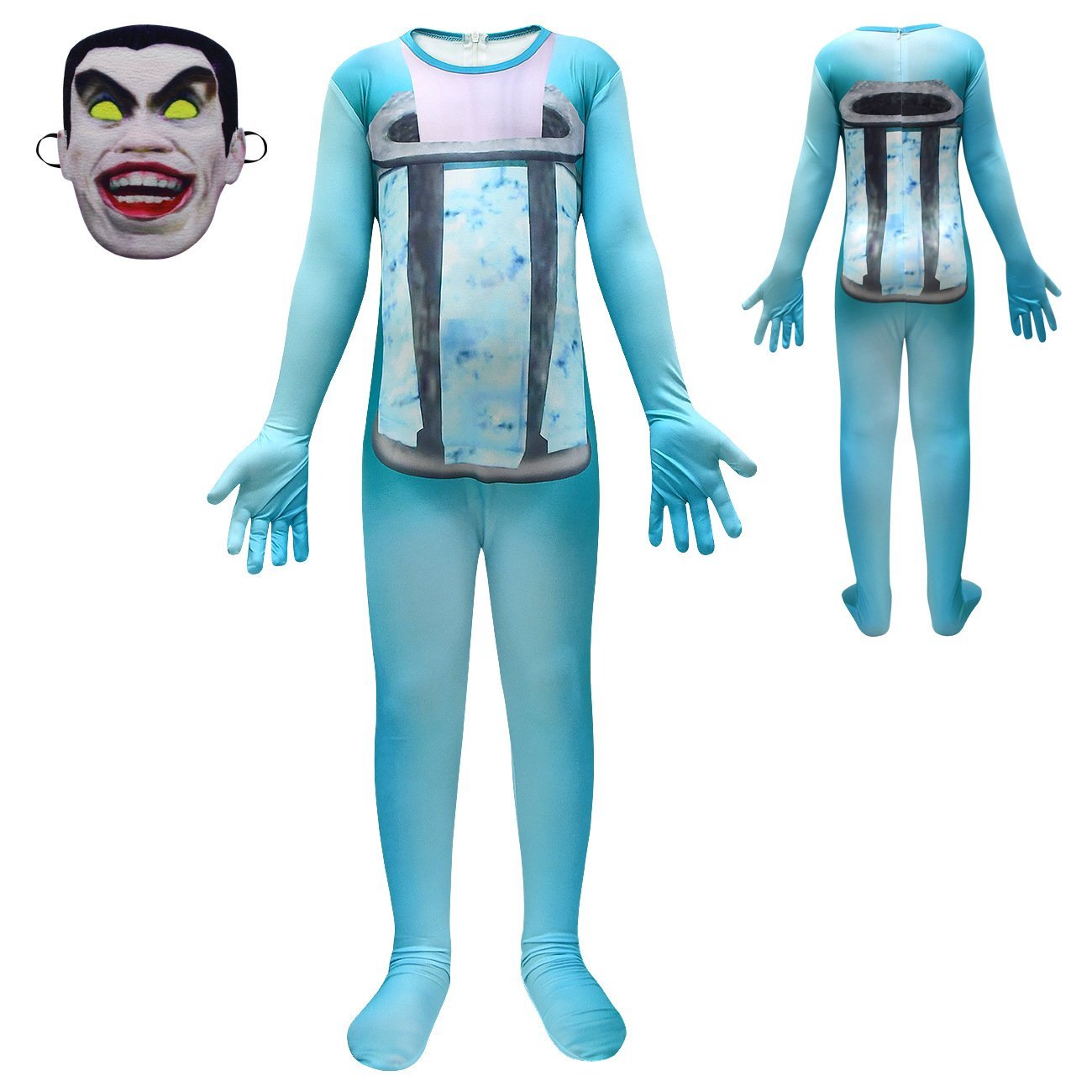 BuySkibidi Toilet Blue Jumpsuit Titan Tv man Cosplay Costume For Kids Now Cheaper With 3 - 5 Days Ship - PajamasBuy