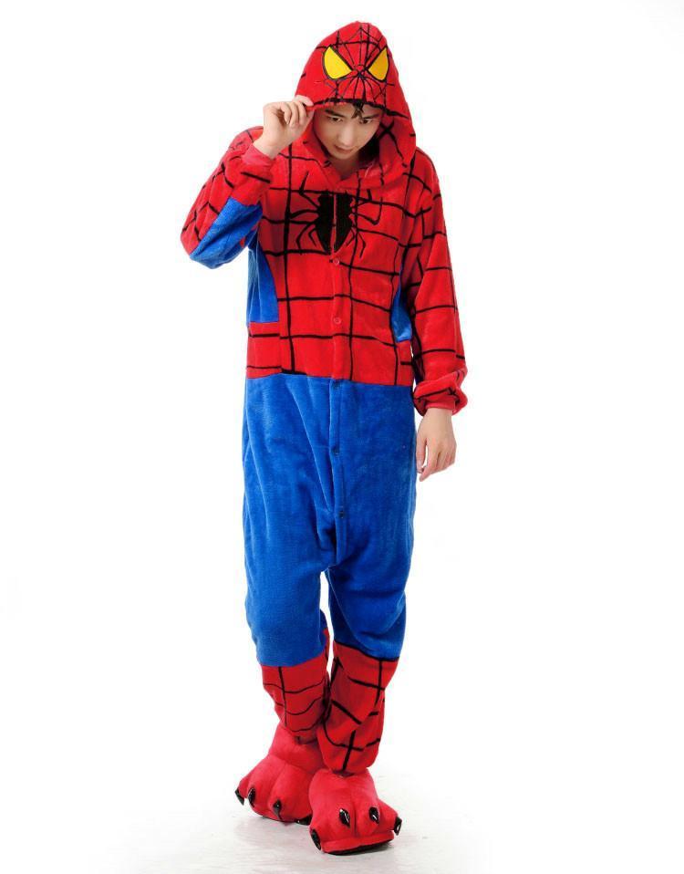 BuySpiderman Kigurumi Onesies Hoodie Pajamas Costume for Adult Now Cheaper With 3 - 5 Days Ship - PajamasBuy