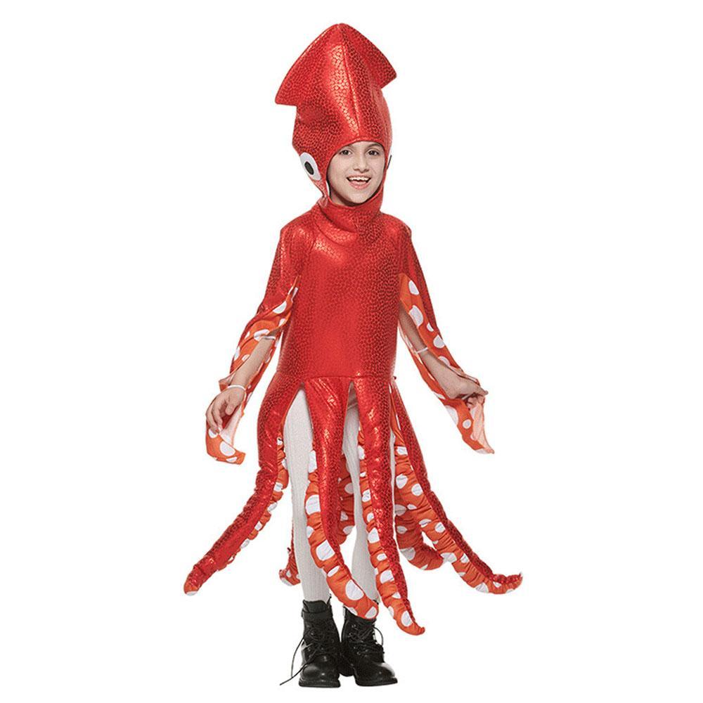 BuySquid Costume Red Leggings Jumpsuit Marine Life Cosplay Halloween Christmas School Party for Kids Now Cheaper With 3 - 5 Days Ship - PajamasBuy