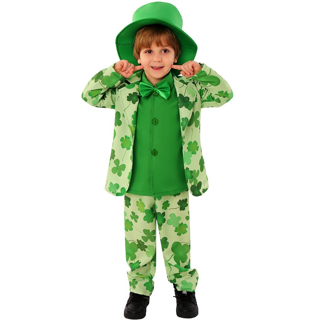 BuySt. Patrick's Day Four Leaf Clover Kids Party Suit Cosplay Costumes Now Cheaper With 3 - 5 Days Ship - PajamasBuy