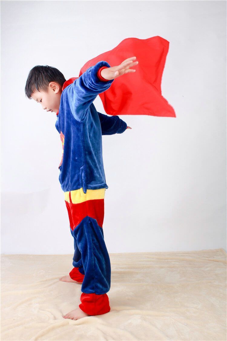 BuySuper Hero Superman Kids Onesies Pajamas Kigurumi Costume Now Cheaper With 3 - 5 Days Ship - PajamasBuy