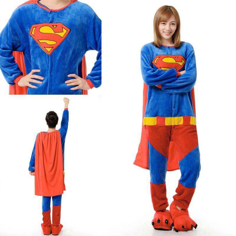 BuySuper Hero Supermen Adult Unisex Onesies Kigurumi Costumes Pajamas Now Cheaper With 3 - 5 Days Ship - PajamasBuy