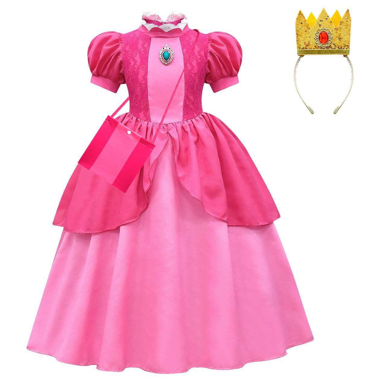 BuySuper Mario Bros Princess Peach Kids Girls Tutu Dress Outfits Cosplay Costume Now Cheaper With 3 - 5 Days Ship - PajamasBuy