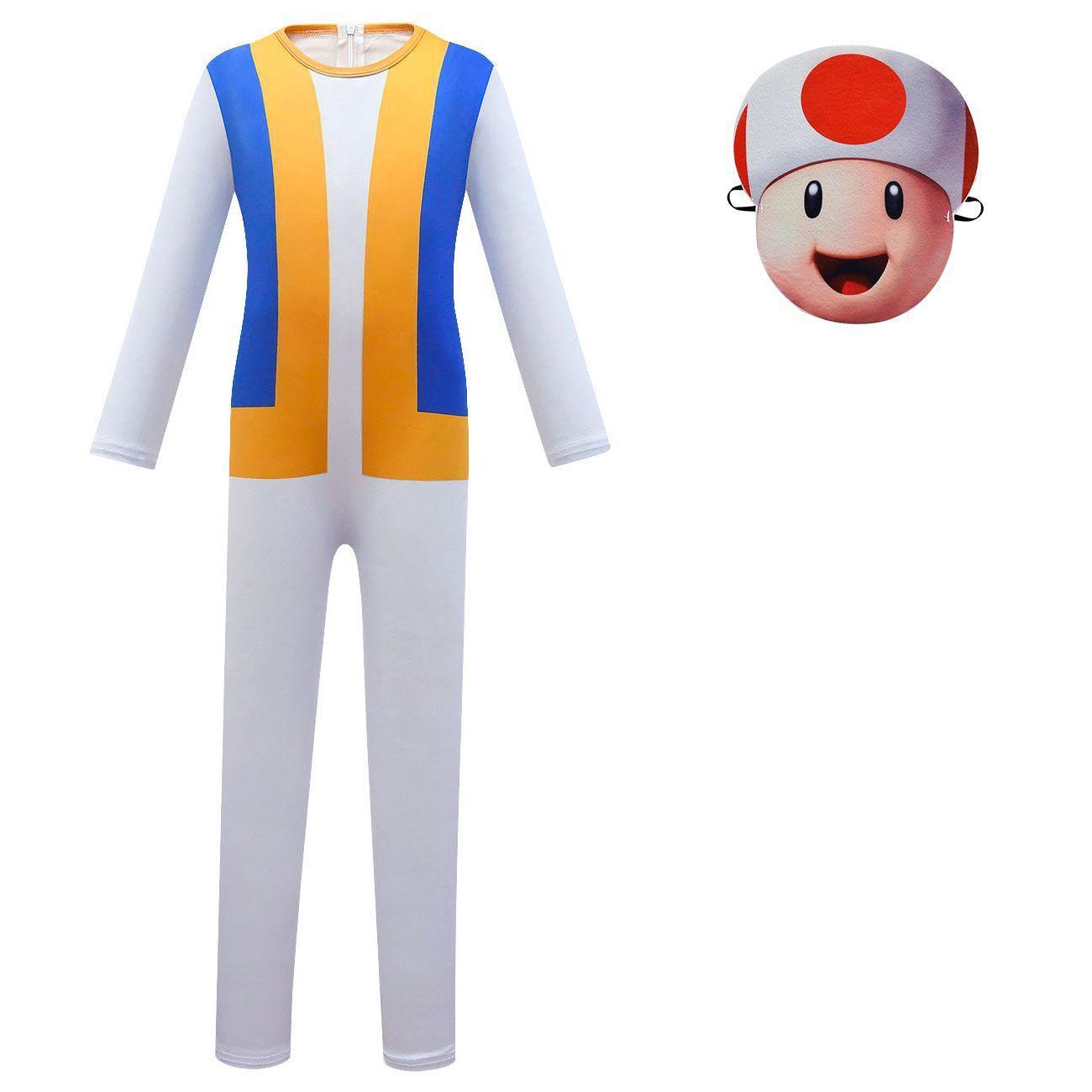 Super Mario Bros Toad Kids Jumpsuit Outfits Cosplay Party Costume - Pajamasbuy