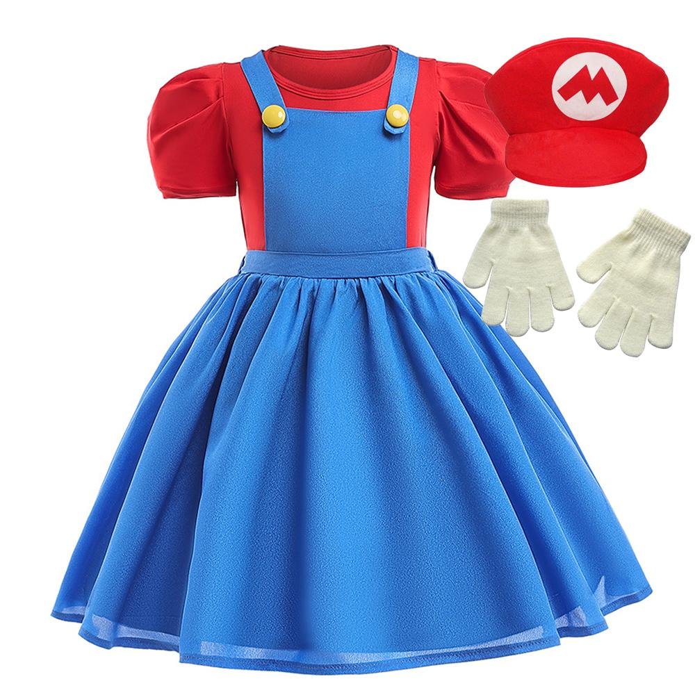 BuySuper Mario Princess Costume Party Girl Children Strap Dresses Now Cheaper With 3 - 5 Days Ship - PajamasBuy