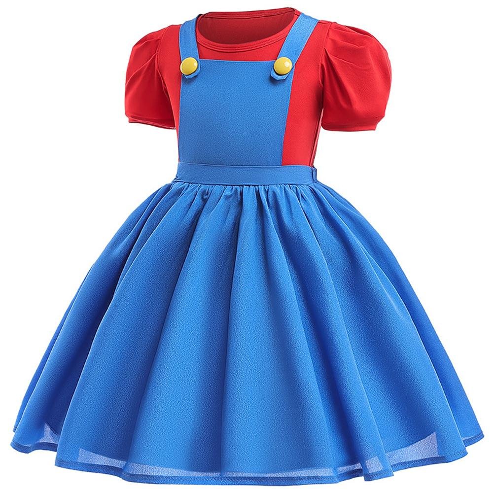 BuySuper Mario Princess Costume Party Girl Children Strap Dresses Now Cheaper With 3 - 5 Days Ship - PajamasBuy