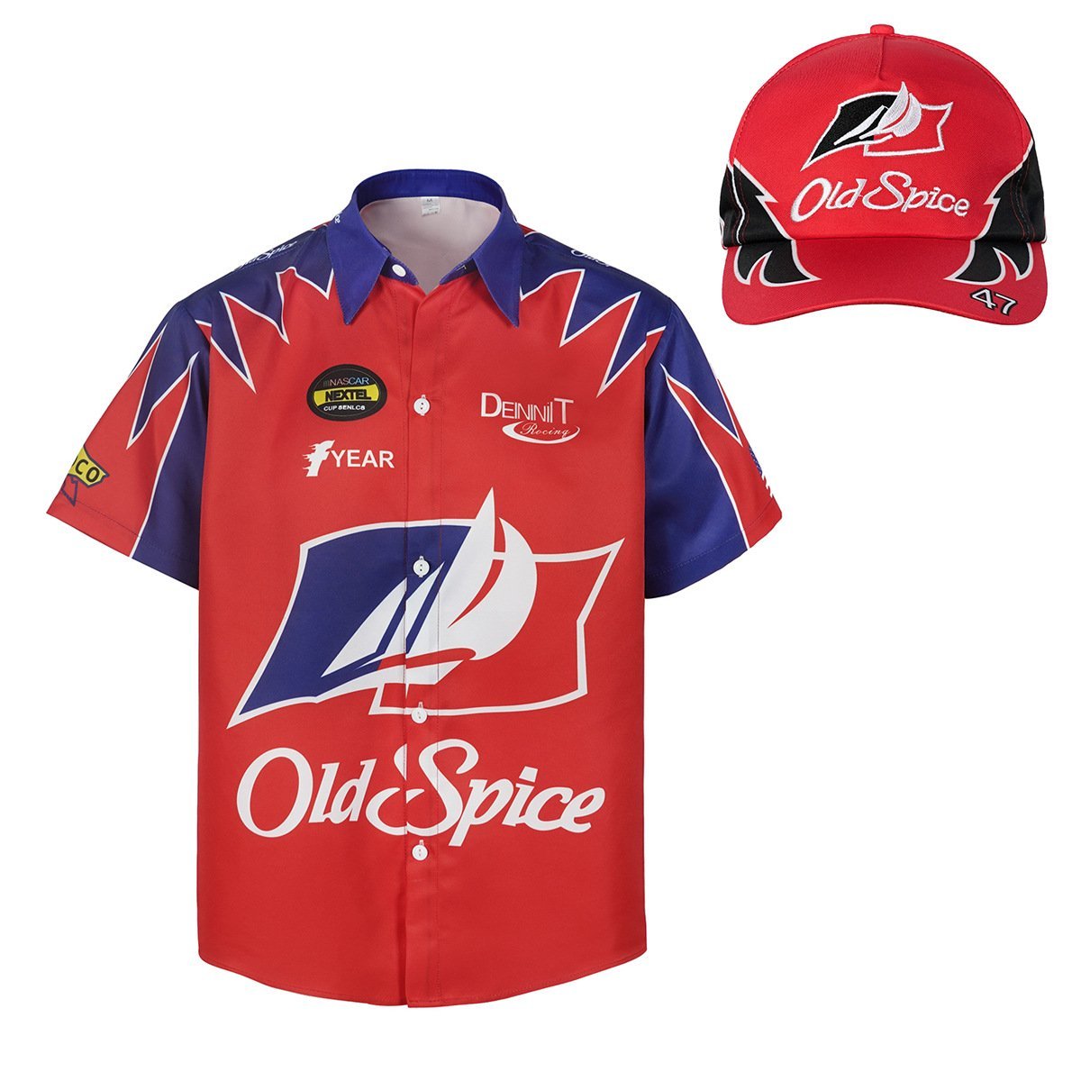 BuyTalladega Nights Ricky Bobby Racing Shirt and Hat Set Men's Short Sleeve Casual Costume Now Cheaper With 3 - 5 Days Ship - PajamasBuy