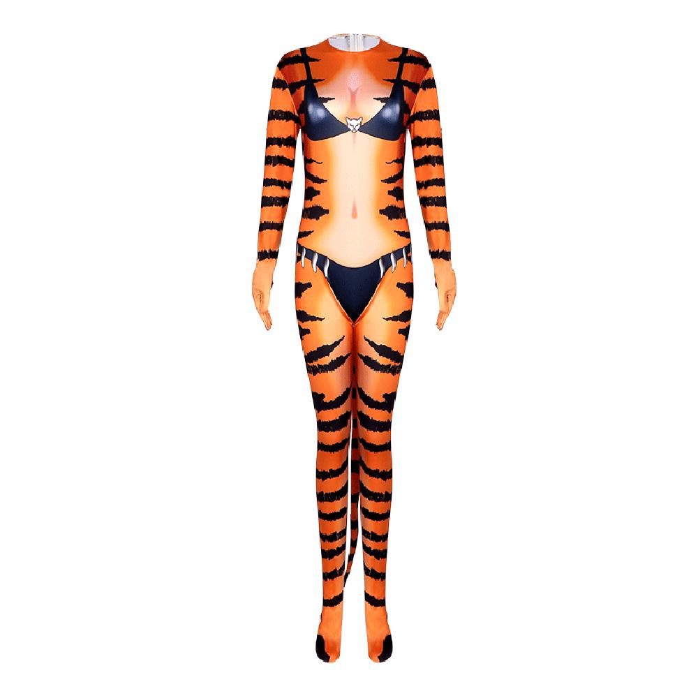 BuyTiger Stripes Animal Cosplay Zentai Costume Jumpsuit Bodysuit Outfits Adult Now Cheaper With 3 - 5 Days Ship - PajamasBuy